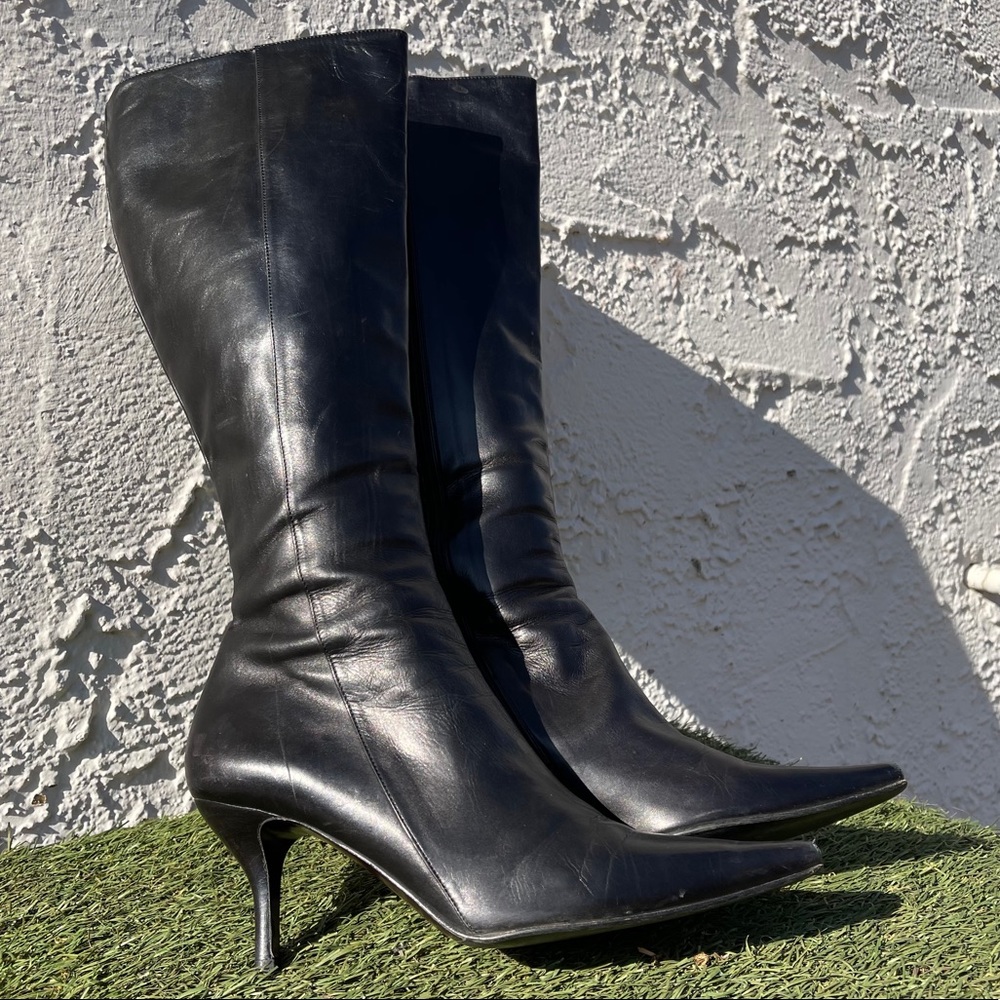 Cole Haan Leather Stiletto Heel Boot